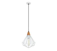 Suspension Italux Maelle industrielle blanche Ø25 E27