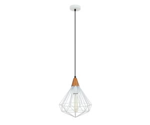 Suspension Italux Maelle industrielle blanche Ø25 E27