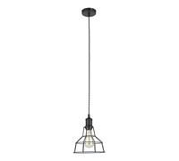 Suspension Italux Synthia industrielle noire Ø20 cm