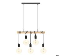 Atmosphera - Suspension Jake - métal et pin - noir - L120 cm