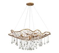 Suspension Laguna gouttes verre or oxydé 6xE14 Ø91cm