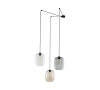 Suspension Lampe 3-Flamme H: Max. 2,1 M Flexible Réglable Verre Fumé