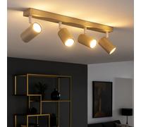 Spot de plafond 4 flammes sable Plafonnier 4 flammes GU10 Plafonnier salon orientable, métal, 4x GU10, LxlxH 56x6x12 cm