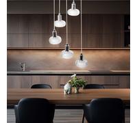 Plafonnier suspendu Design salon salle à manger éclairage suspension en verre argent brillant G09073/15