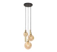 Suspension Lampe de salle à manger Lampe à suspendre Boules de verre 5 flammes laiton, métal, 2x G9 LED 4,9W blanc chaud, 3x E27 douille, H 350 cm