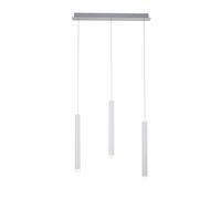 Suspension lampe de salle à manger lampe de salon plafonnier, aluminium argent, 1x LED 18W 1000Lm 3000K blanc chaud, H 120 cm