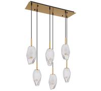 Suspension lampe de salle à manger suspension plafonnier laiton 6 lampes L 72 cm