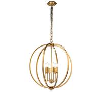 Suspension, lampe de salle à manger, suspension, suspension aspect boule, lampe design, acier, laiton, bruni, 1x douille E14, LxLxH 62,2x62,2x234 cm