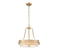 Suspension lampe de salle à manger verre acier laiton crème 4 lampes