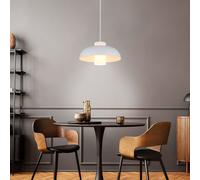 Suspension Lampe De Salon En Verre Blanc 1 Flamme Lampe De Cuisine D 38 Cm