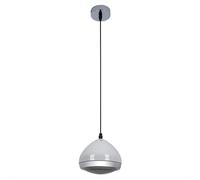 Suspension lampe de salon, lampe rétro avec abat-jour en verre, suspension, réglable en hauteur, métal, chrome blanc, douille E14, DxH 17x100 cm