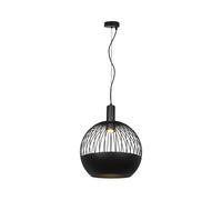 Suspension, lampe de salon, noir, aspect grillagé, aluminium, H 130 cm