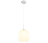 Suspension Lampe de salon réglable en hauteur Blanc Métal Ø 25 cm