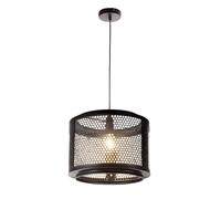Suspension lampe de salon rétro suspension lampe de table à manger, or noir, abat-jour en grille métallique, 1x douille E27, DxH 40x150 cm