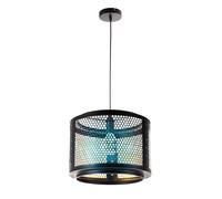 Suspension lampe de salon rétro suspension lampe de table à manger, or noir, abat-jour en grille métallique, 1x douille E27, DxH 40x150 cm