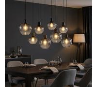 Suspension Lampe De Table À Manger Lampe De Cuisine En Verre Fumé 8 Flammes