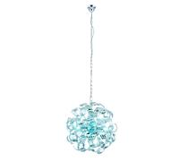 Suspension lampe de table à manger lampe de salon chromée lampe suspendue 4 flammes, métal acrylique, 4x E14 RGB LED télécommande dimmable, 4,8W 470Lm 3000K blanc chaud, H 125 cm