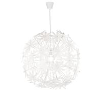 Suspension lampe de table à manger Suspension salon à brancher en forme de fleur, plastique blanc, 1x E27, DxH 60x150 cm