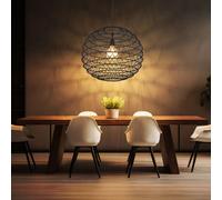 Suspension Lampe Hängelampe Noire Boho Lampe De Salle À Manger LED D 59 Cm