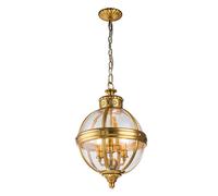 Suspension Lampe suspendue Lampe de salle à manger à 3 lampes Acier Laiton Verre clair