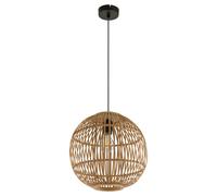 Suspension, lampe suspendue, lampe de salon, plafonnier, lampe de salle à manger, bambou naturel, télécommande dimmable, 1x LED RVB 8,5W 806Lm 3000K blanc chaud, H 150 cm