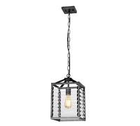 Suspension lampe suspendue lanterne noir E27 plafonnier couloir H 200 cm