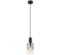 Suspension lampe suspendue luminaire de salon 1 lampe verre fumé H 150 cm