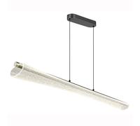 Suspension lampe suspendue plafonnier anthracite mat acrylique bulles d'air LED L 121 cm