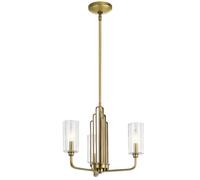 Suspension lampe suspendue plafonnier laiton acier verre 3 lampes D 45,9cm