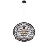 Suspension lampe suspendue plafonnier lampe de salle à manger lampe de cuisine lampe de salon, métal noir papier, 1x E27, H 120 cm