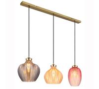 Suspension lampe suspendue plafonnier lampe de salle à manger métal doré verre L 90 cm