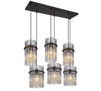 Suspension lampe suspendue plafonnier lampe de salle à manger verre couleur fumée 6 lampes