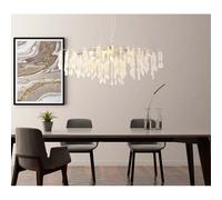 Suspension lampe suspendue plafonnier métal argent cristaux de verre H 120 cm