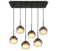 Suspension lampe suspendue salle à manger lumière cristaux boules de verre fumée noir E27