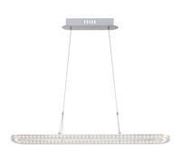 Suspension lampe suspension lampe de table à manger plafonnier LED chrome, métal acrylique, 1x LED 18W 1260lm 3000K, HxLxP 120x80x15 cm