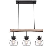 Suspension lampe suspension lampe salle à manger plafonnier lampe salon, poutres en bois, rétro vintage rustique, 3 flammes, L 60 cm