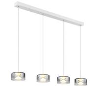 Suspension lampe suspension plafonnier verre blanc fumé LED H 150 cm