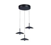 Suspension Led 24w Métal Cct Sélectionnable Shirak 3 Spots Noir