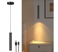 Suspension LED 3000K, lampe à batterie, sans fil, à intensité variable, avec contrôle tactile, dotée d'une batterie de 3000 mAh, réglable, longueur du câble : 200 cm