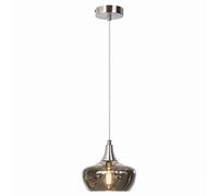 Suspension LED argentée, lampe de salle à manger en verre fumé, H 150 cm
