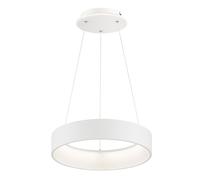 Suspension LED, dimmable, réglable en hauteur, lampe de table à manger suspendue, anneau de lampe suspendue moderne à LED, blanc, métal, 31,5W 2500Lm blanc chaud, DxH 45x150 cm, Wofi 11489