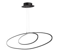 Suspension LED dimmable suspension noir, variateur 3 niveaux via interrupteur mural, 37W 2700lm blanc chaud, DxH 113,5 x 150 cm, Wofi 6617.01.10.9000