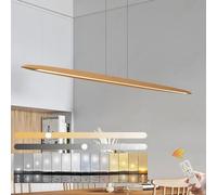 Suspension LED en bois, à intensité variable, avec télécommande, et réglable en hauteur (130 cm)