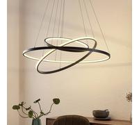 Suspension LED Ezana Lucande, dimmable, noir, Salon / Salle à manger, Métal, Moderne