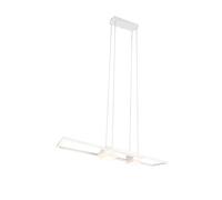 Suspension LED géométrique blanche 37W avec télécommande, dimmable, CCT 2700K-6500K