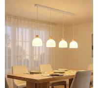Suspension LED Globo 4 Lumières Blanc Métal H 120 cm Ajustable