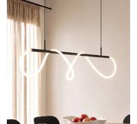 Suspension LED Kisune Lucande, noir, Salon / Salle à manger, Matière Plastique, Moderne