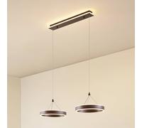 Suspension LED Kolo Lucande, dimmable, marron, Salon / Salle à manger, Matière Plastique, Moderne