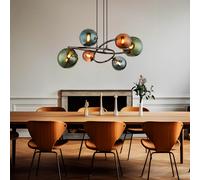 Globo Lighting Riha lampe suspendue 6x3.5 W vert-fumé-gris/cendre-marron 56142-6H