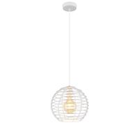 Suspension LED, lampe de salle à manger, longueur réglable, blanc, métal, Ø 28 cm